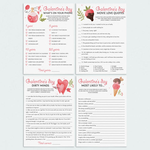 Funny Galentine's Day Games Bundle for Zoom & Printable | Download ...