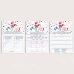 July 4th Adult Party Games Printable by LittleSizzle