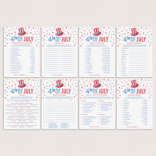 4th of July Party Games Bundle Printable by LittleSizzle