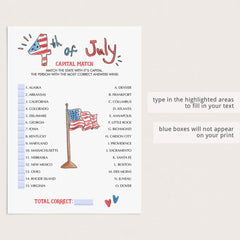 8 Fun Fourth of July Games Printable & Fillable