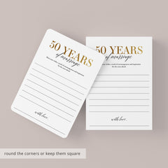 50th Anniversary Wishes Cards Printable
