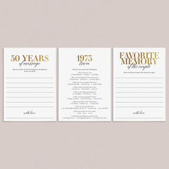 50th Anniversary Party Games Married in 1973 Printable by LittleSizzle