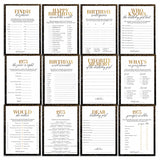Black and Gold 50th Birthday Party Games Bundle For Women Born in 1973 by LittleSizzle