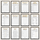 Black and Gold 52nd Birthday Party Games Bundle For Women Born in 1973 by LittleSizzle