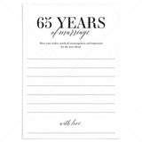65th Wedding Anniversary Wishes Card Printable by LittleSizzle