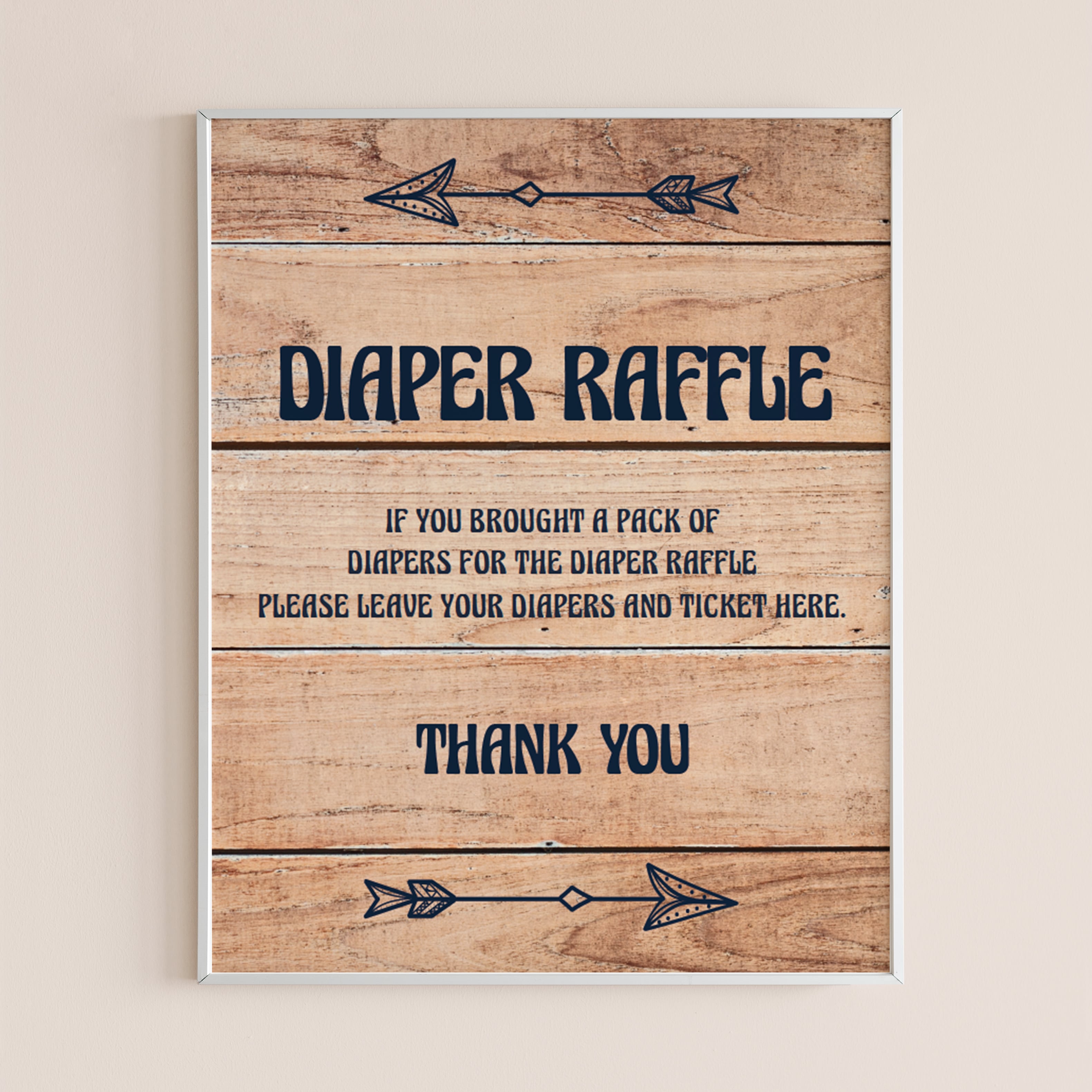 Woodland baby shower diaper raffle sign printable by LittleSizzle