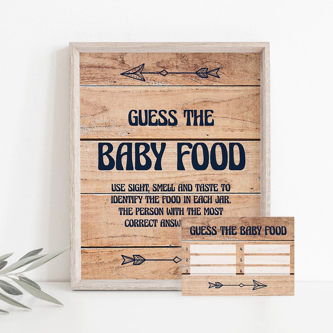 Rustic baby shower guess the baby food table sign printable by LittleSizzle