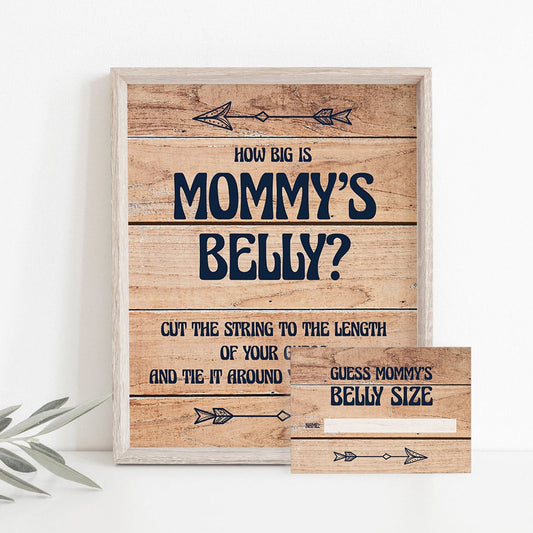 Rustic baby shower game how big is mommys belly by LittleSizzle