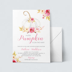 Pumpkin baby shower invitation girl by LittleSizzle