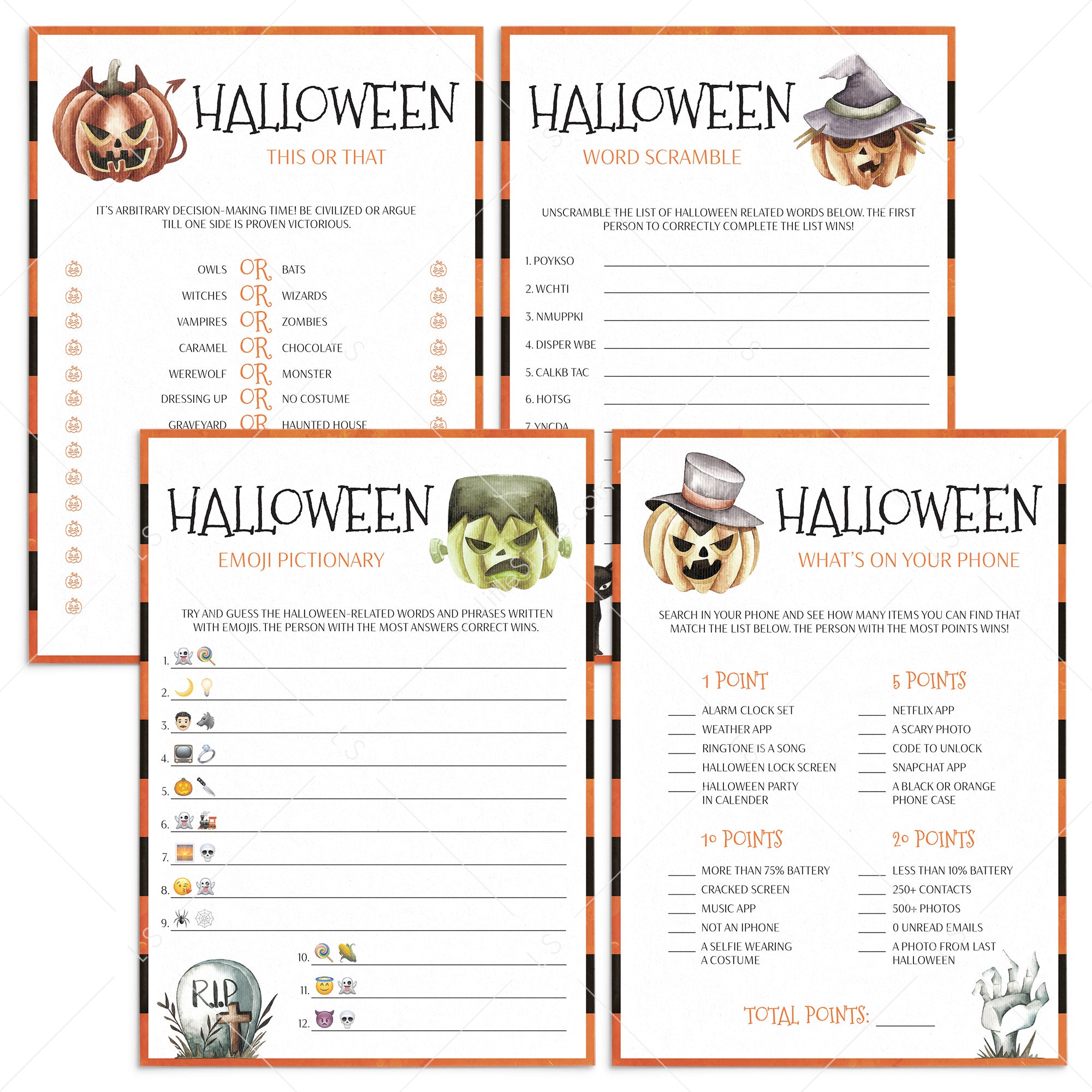 Halloween Games Bundle for Teens and Adults by LittleSizzle