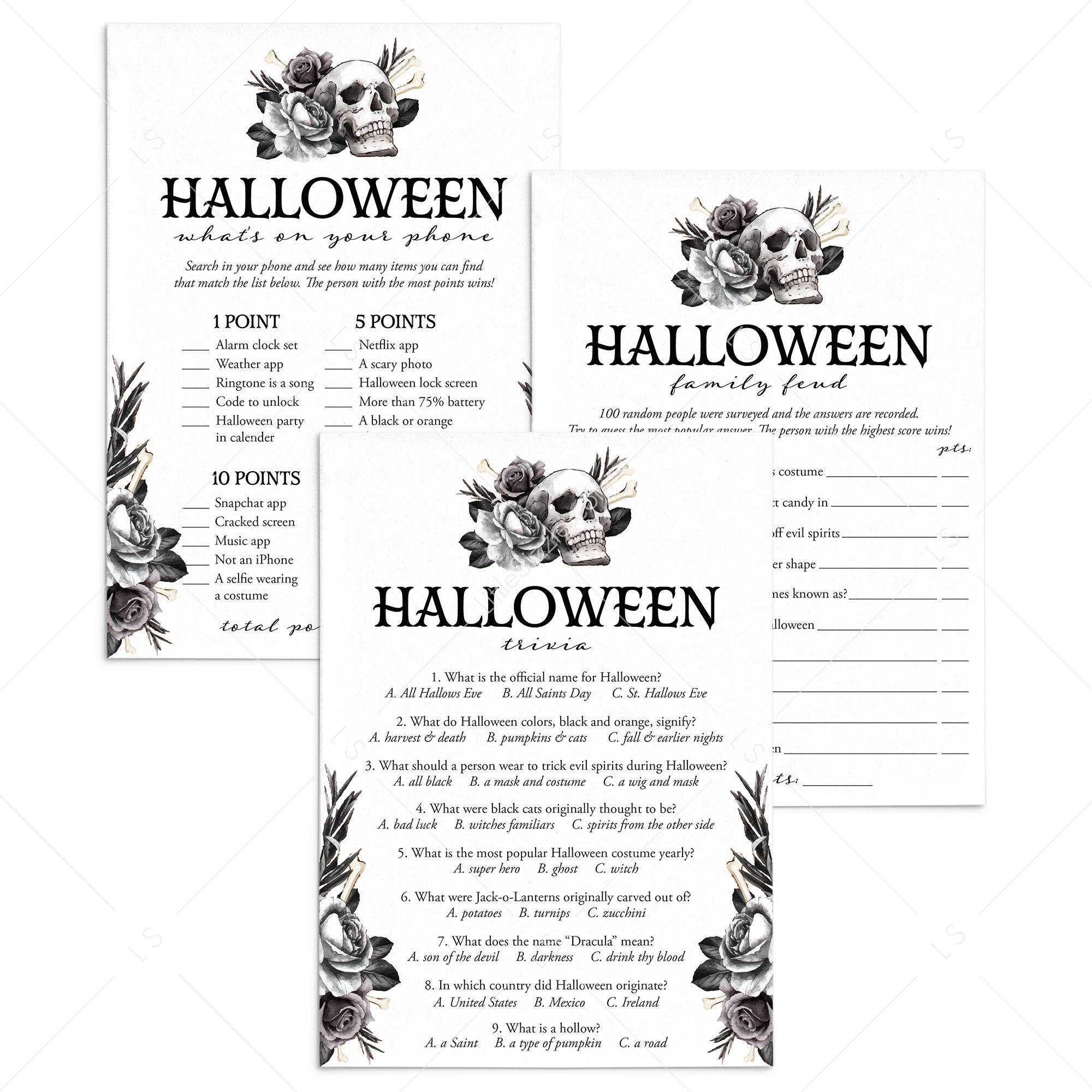 Adult Ladies Night Halloween Party Games Bundle by LittleSizzle