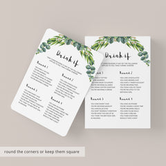 Adult Birthday Party Drink If Game Greenery Theme