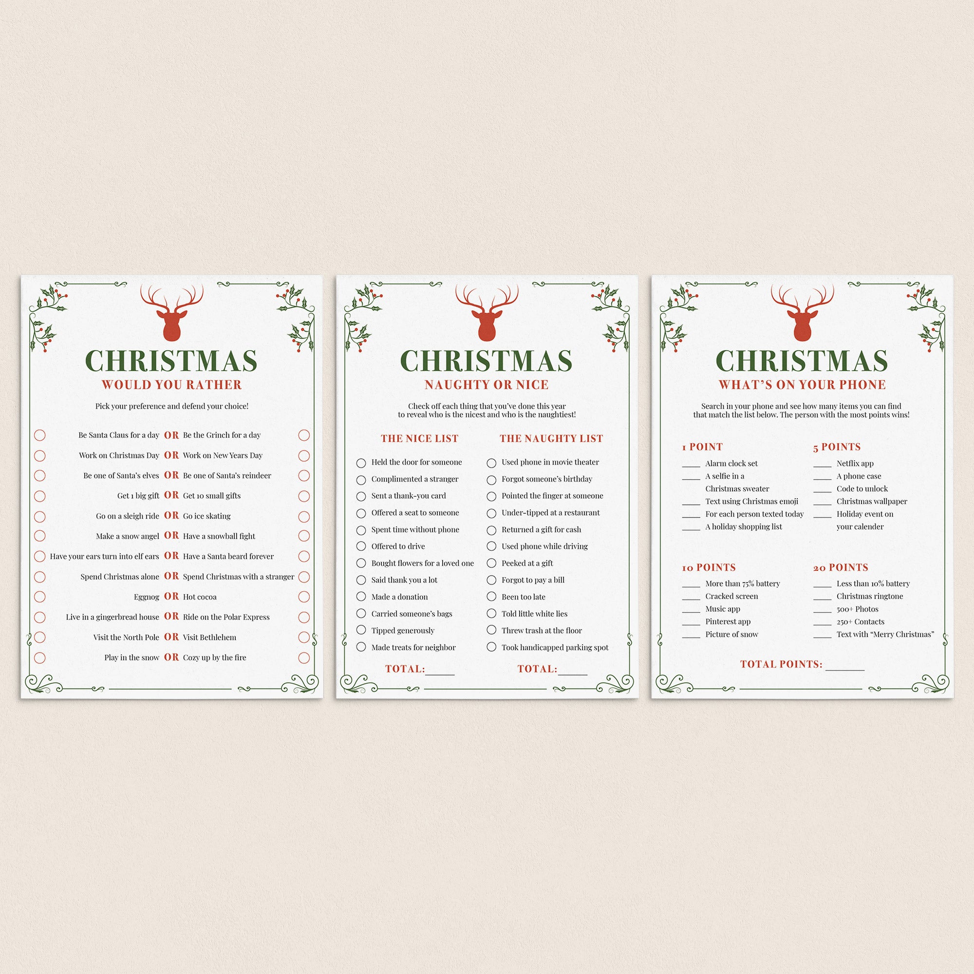 Adult Christmas Games Bundle Printable by LittleSizzle