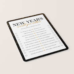 New Years This or That Game Printable