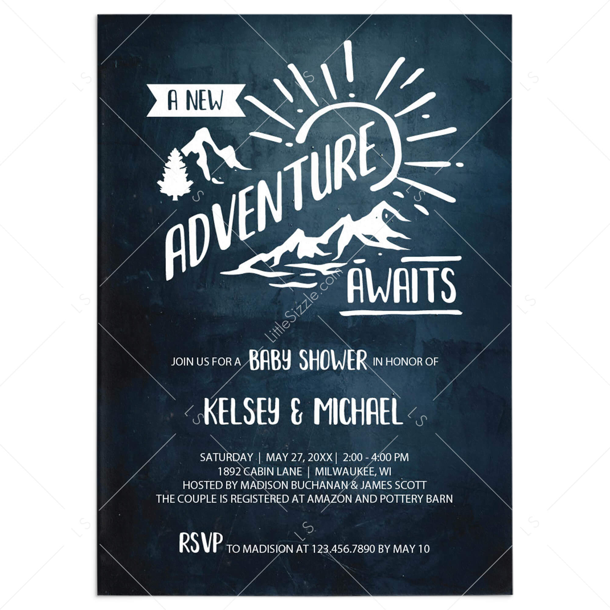 Adventure Awaits Baby Shower Invitation Template by LittleSizzle