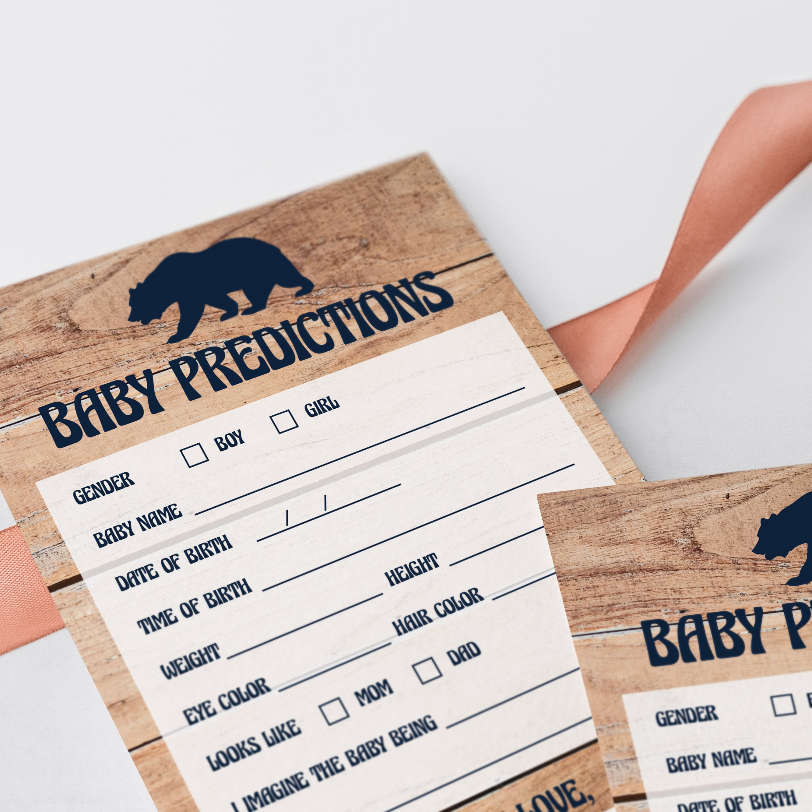 Baby predictions game for rustic themed baby shower by LittleSizzle