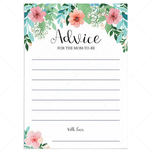 Printable Advice Cards for the mom-to-be by LittleSizzle