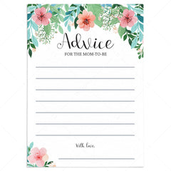 Printable Advice Cards for the mom-to-be by LittleSizzle
