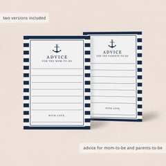 Advice Cards for New Parents Boy Baby Shower