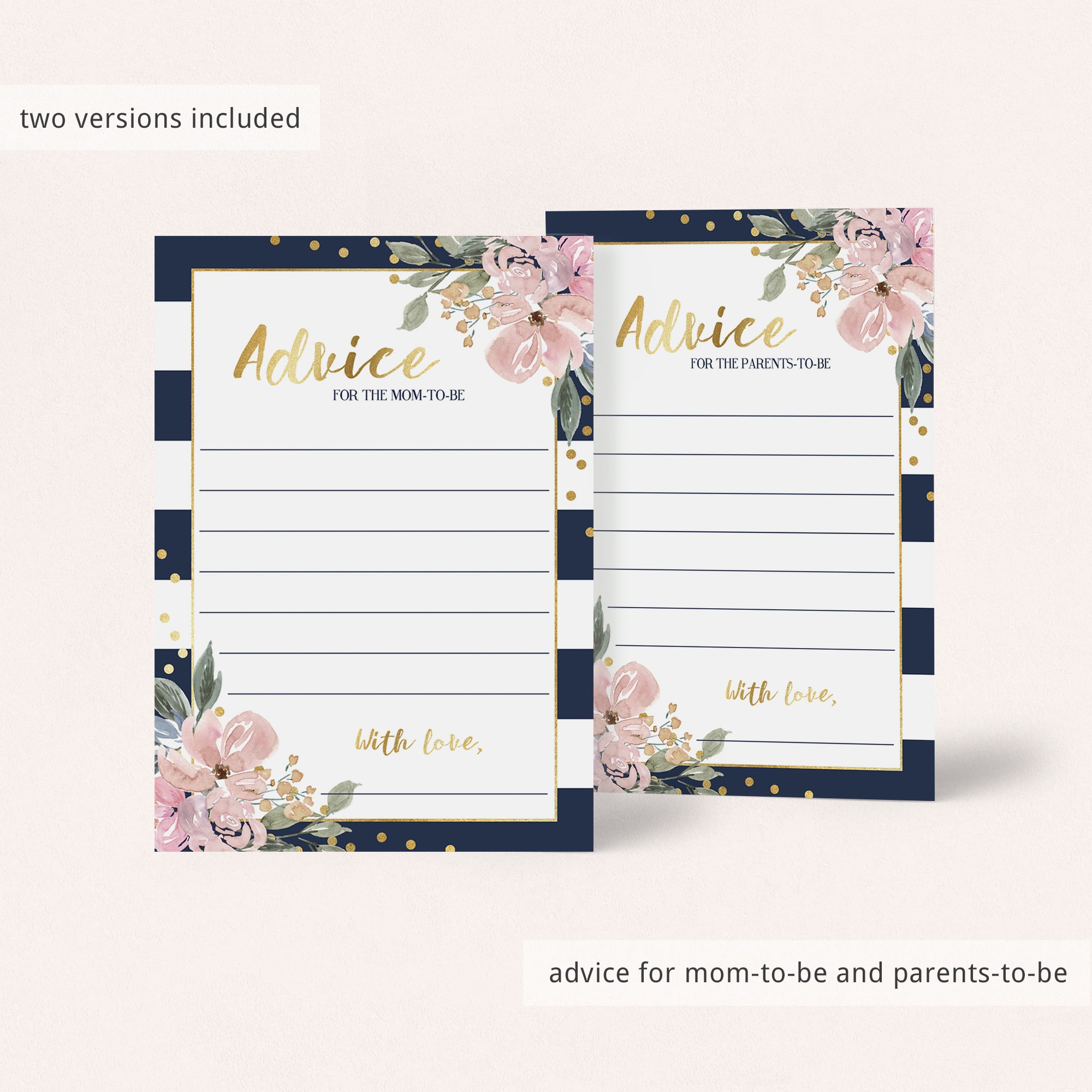 Printable advice cards for baby showers by LittleSizzle
