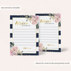 Printable advice cards for baby showers by LittleSizzle