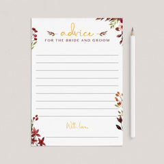 Burgundy Floral Advice for Bride and Groom Printable by LittleSizzle