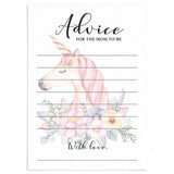 Unicorn baby advice cards for the new mom by LittleSizzle