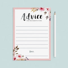 Blush pink baby advice cards for new parents by LittleSizzle