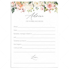 advice for the bride and groom cards instant download by LittleSizzle