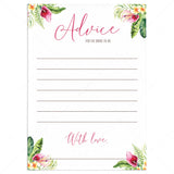 Printable Advice Cards for Tropical Bridal Shower by LittleSizzle