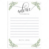 Olive Branch Advice for the Bride-To-Be Cards Printable by LittleSizzle