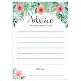 Printable advice for parents to be baby shower game by LittleSizzle