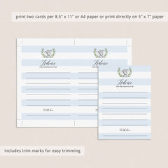 Blue Elephant Advice for Parents-To-Be Printable