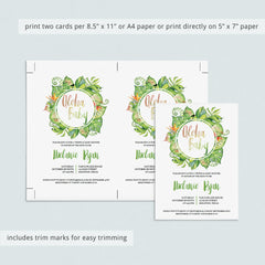 Gender Neutral Tropical Invitation Set for Baby Shower