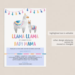 Gender neutral mexican baby shower llama invitations by LittleSizzle