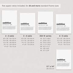 Ambition Definition Print Instant Download