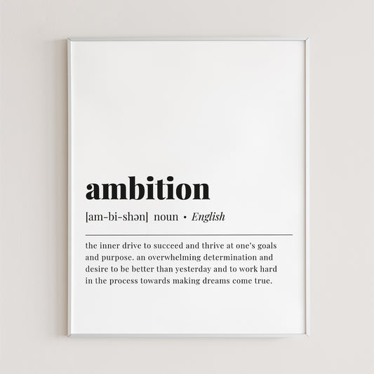 Ambition Definition Print Instant Download by LittleSizzle