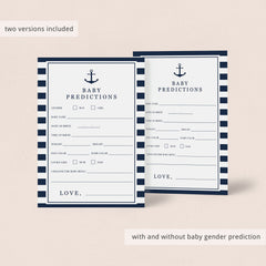 Baby gender prediction card printable by LittleSizzle