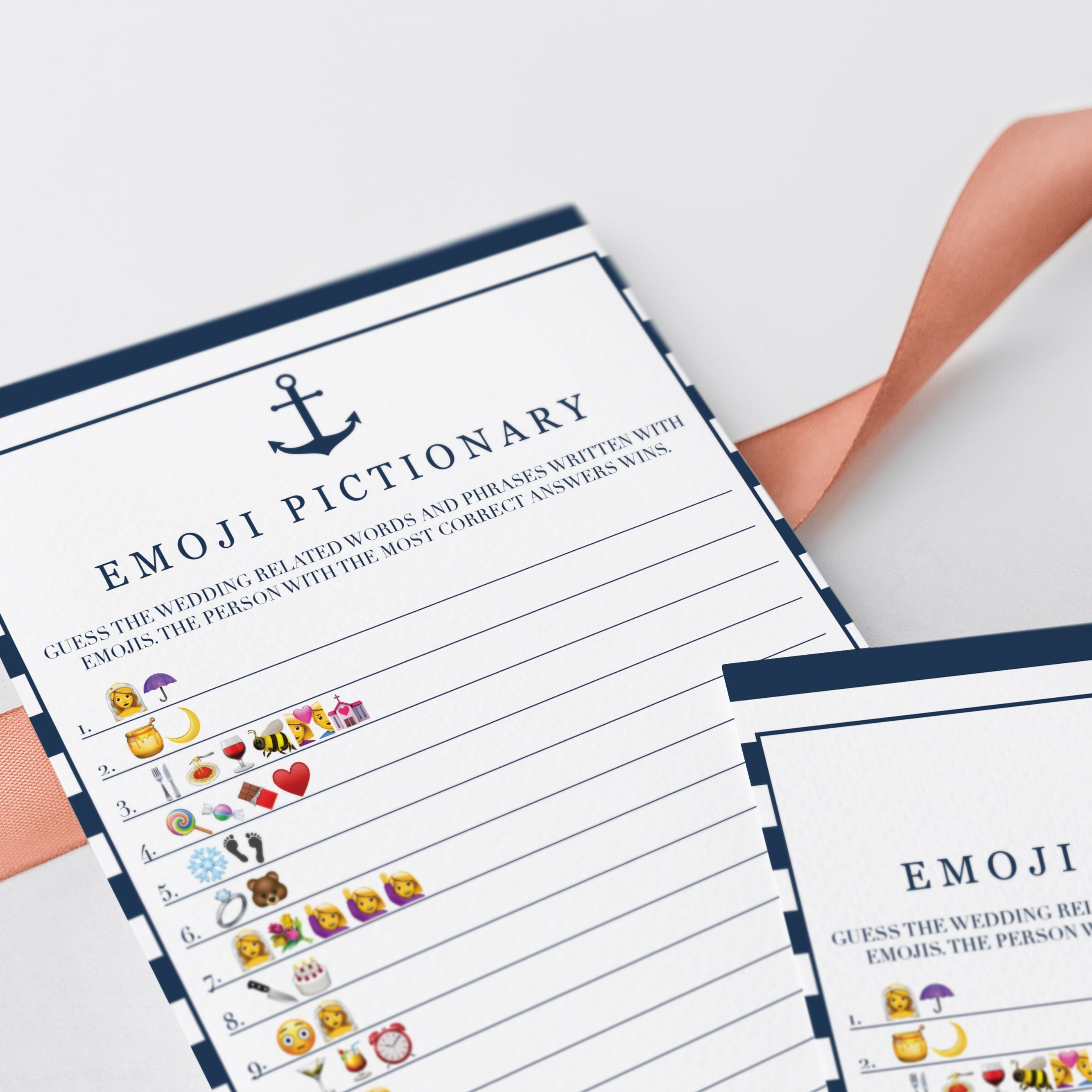 nautical wedding emoji pictionary games