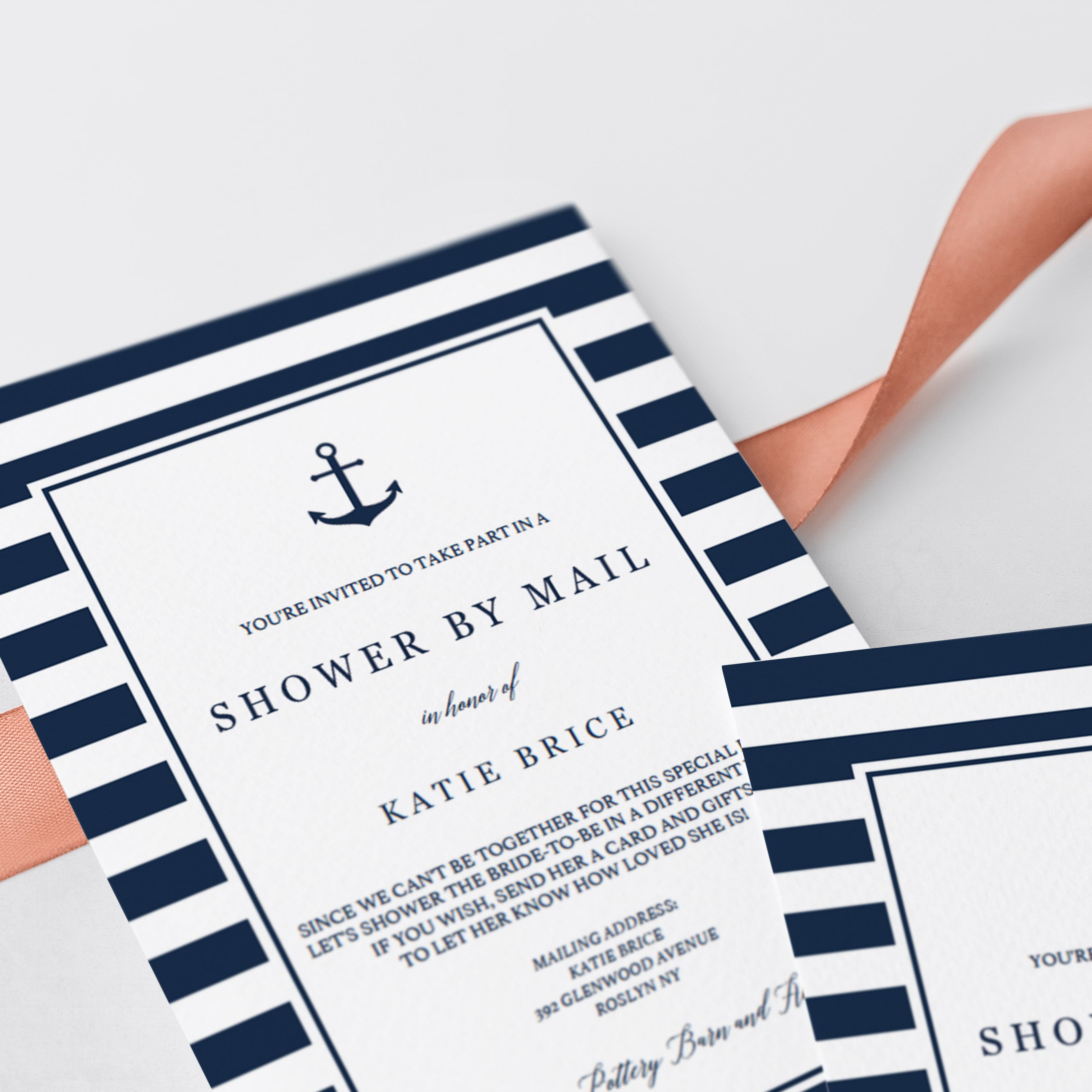 Nautical shower by mail invitations instant download by LittleSizzle