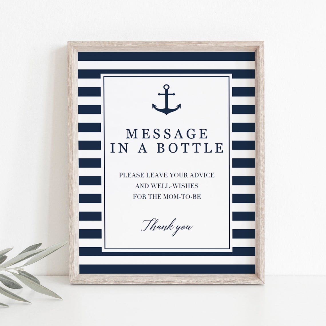 Anchor baby shower party message in a bottle sign by LittleSizzle