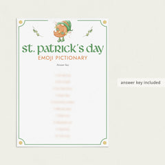 Saint Patricks Day Emojis Game with Answers Printable
