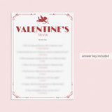 Valentines Trivia Quiz for Family Printable