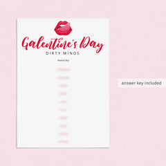 Galentine's Day Game Dirty Minds What Am I Printable