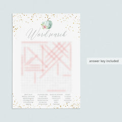 Fall Wedding Shower Word Search Game with Answer Key
