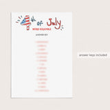 Independence Day Party Games Package Printable & Virtual