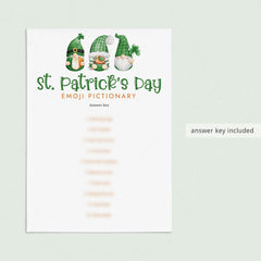 St Patrick's Emoji Game with Answer Key Printable
