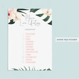 Summer Bridal Shower Games and Activities Printable