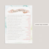 Printable Blush Pink Watercolor Baby Shower Game Package