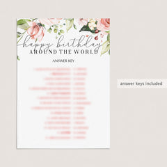8 Blush Floral Birthday Party Games For Her Printable